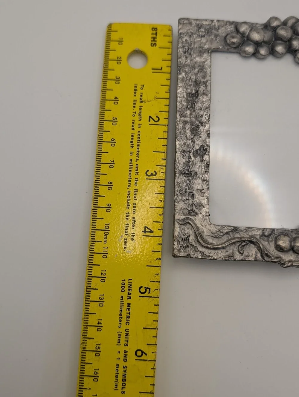 VTG Pewter Grape Vine Photo Frame 3.5 X 4.5 | Heavy Ornate Rustic Art